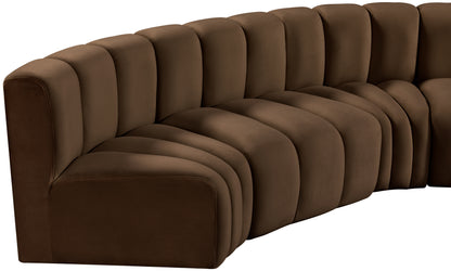 Zara Brown Velvet Modular Sofa S6A