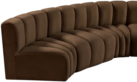 Briar Brown 145 Velvet Upholstered Modular Sectional , 6-Piece (Style 1)