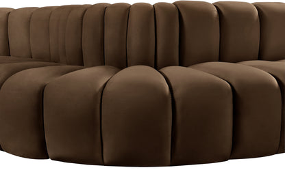 Zara Brown Velvet Modular Sofa S6A