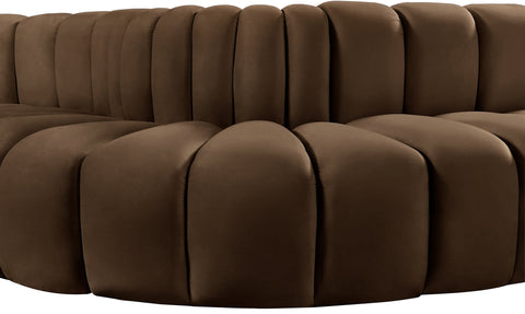 Briar Brown 145 Velvet Upholstered Modular Sectional , 6-Piece (Style 1)