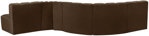 Briar Brown 145 Velvet Upholstered Modular Sectional , 6-Piece (Style 1)