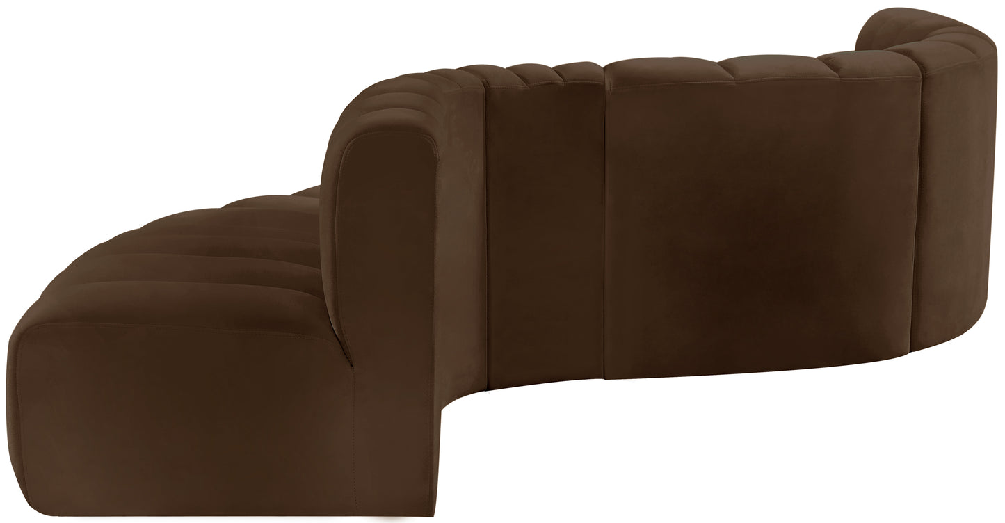 zara brown velvet modular sofa s6a