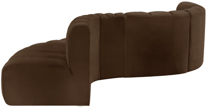 Zara Brown Velvet Modular Sofa S6A