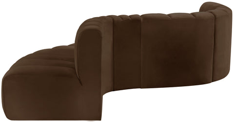 Briar Brown 145 Velvet Upholstered Modular Sectional , 6-Piece (Style 1)