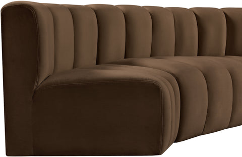 Briar Brown 151 Velvet Upholstered Modular Sectional, 6-Piece