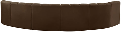 Briar Brown 151 Velvet Upholstered Modular Sectional, 6-Piece
