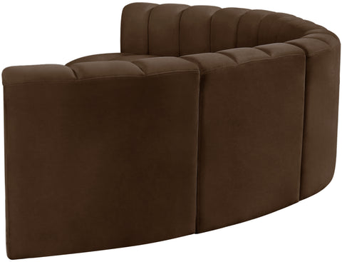 Briar Brown 151 Velvet Upholstered Modular Sectional, 6-Piece