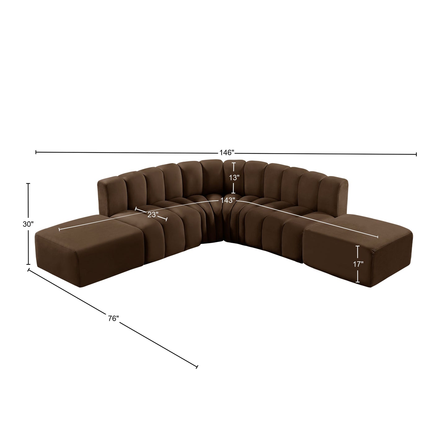 zara brown velvet modular sofa s6c