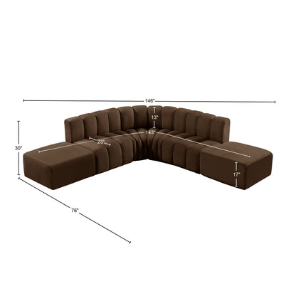 Zara Brown Velvet Modular Sofa S6C