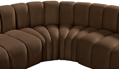 Zara Brown Velvet Modular Sofa S6C