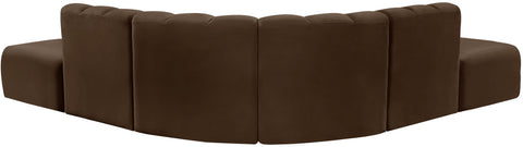 Briar Brown 146 Velvet Upholstered Modular Sectional, 6-Piece