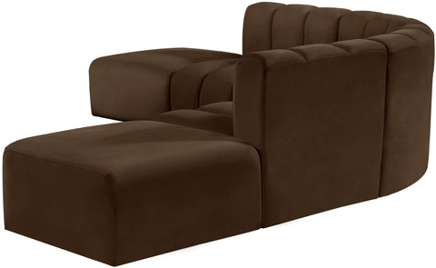 Briar Brown 146 Velvet Upholstered Modular Sectional, 6-Piece