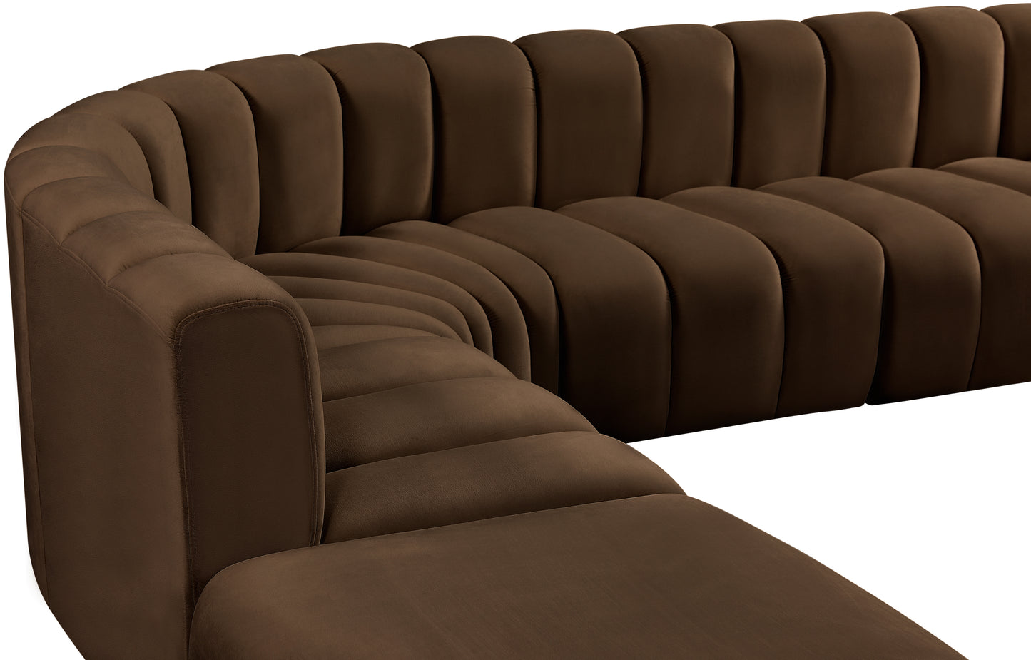 zara brown velvet modular sofa s6c