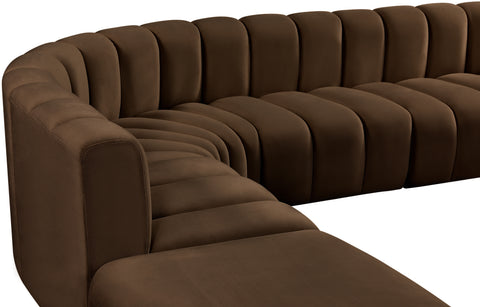 Briar Brown 146 Velvet Upholstered Modular Sectional, 6-Piece