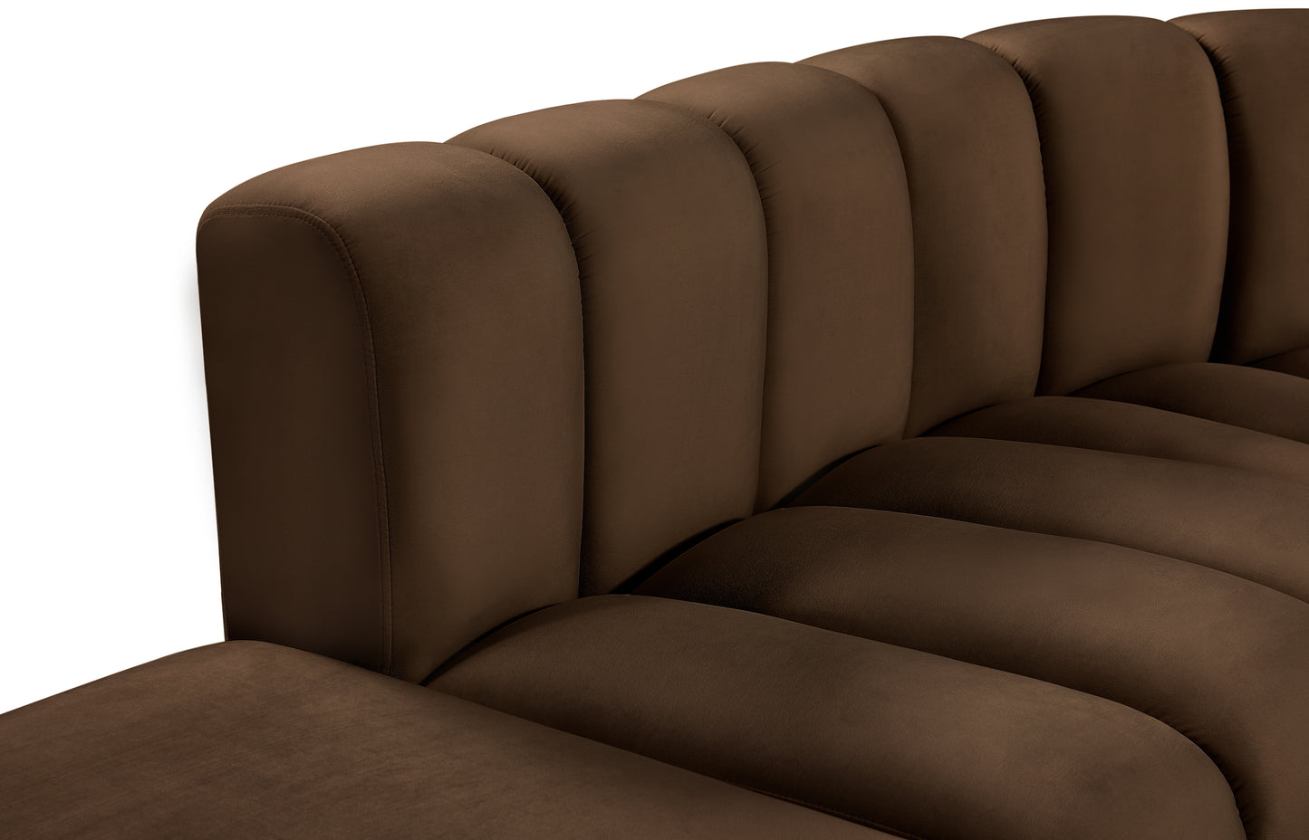 zara brown velvet modular sofa s6c