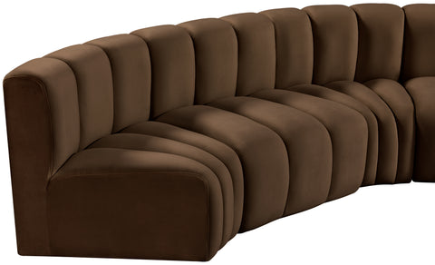 Briar Brown 145 Velvet Upholstered Modular Sectional , 6-Piece (Style 2)