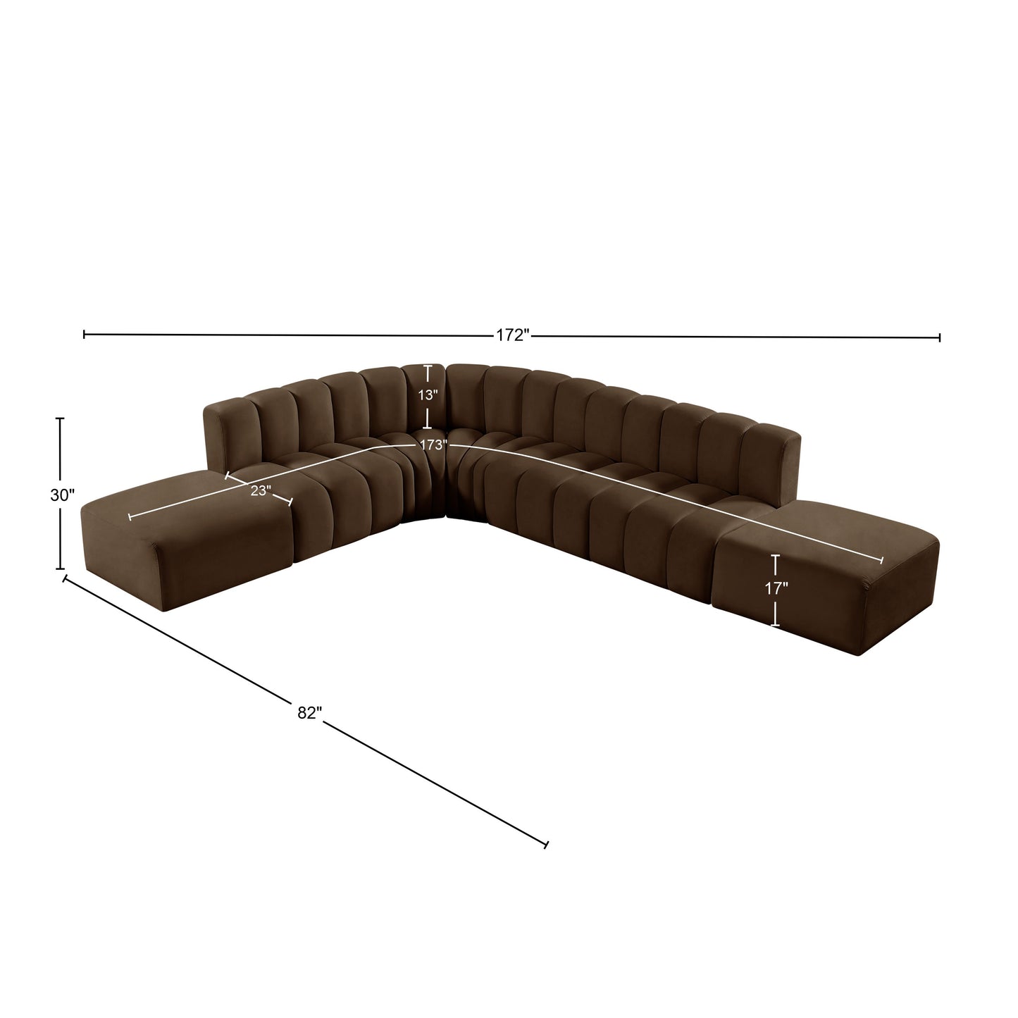 zara brown velvet modular sofa s7a