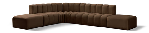 Yara 172" Velvet Upholstered Sectional, 7-Piece