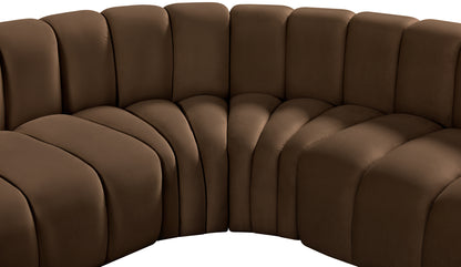 Zara Brown Velvet Modular Sofa S7A