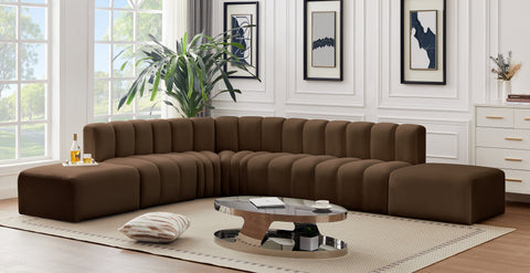 Yara 172" Velvet Upholstered Sectional, 7-Piece