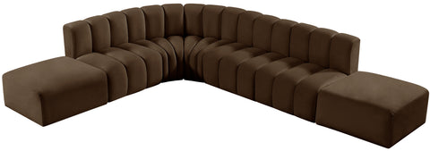 Yara 172" Velvet Upholstered Sectional, 7-Piece