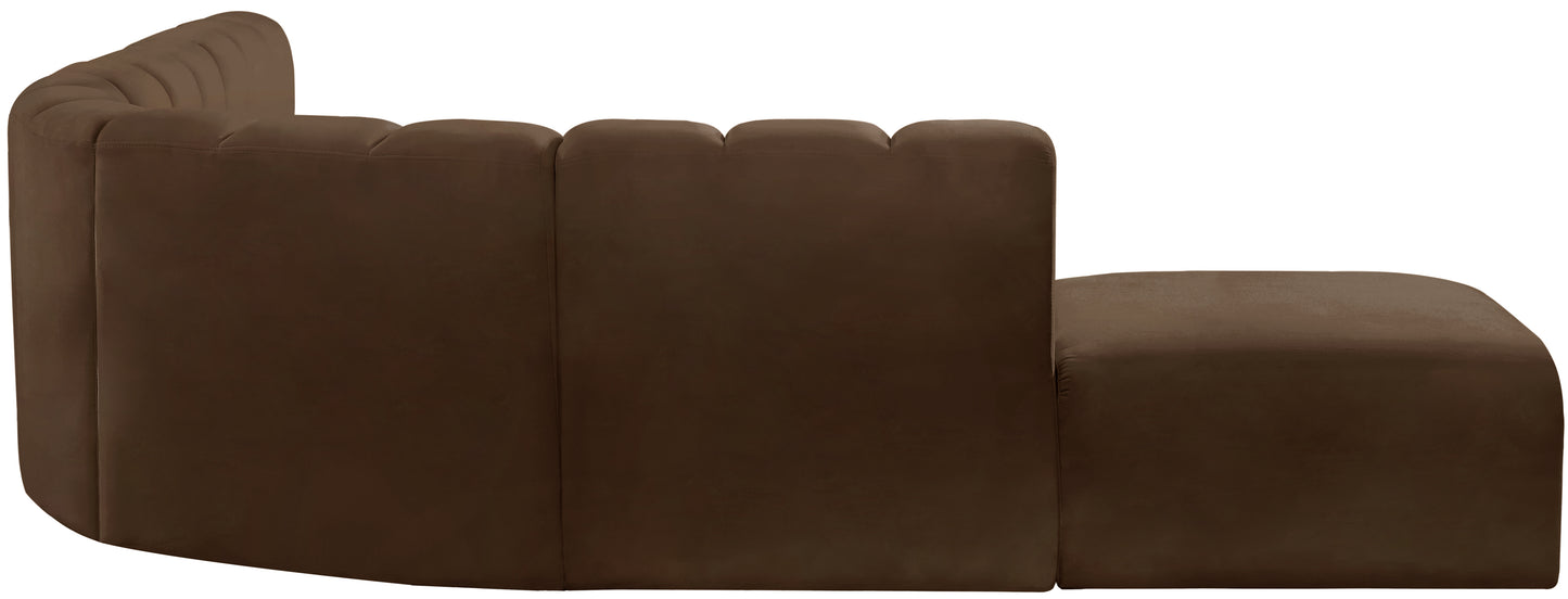 zara brown velvet modular sofa s7a