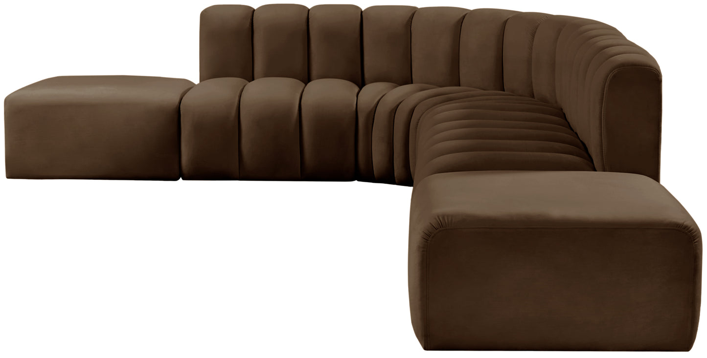 zara brown velvet modular sofa s7a