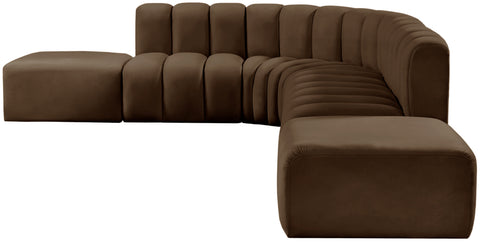 Yara 172" Velvet Upholstered Sectional, 7-Piece