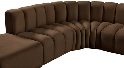 Zara Brown Velvet Modular Sofa S7A