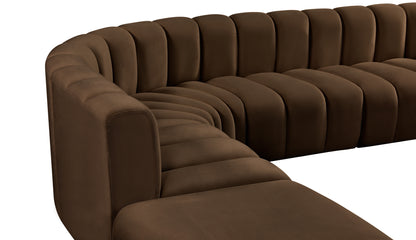 Zara Brown Velvet Modular Sofa S7A