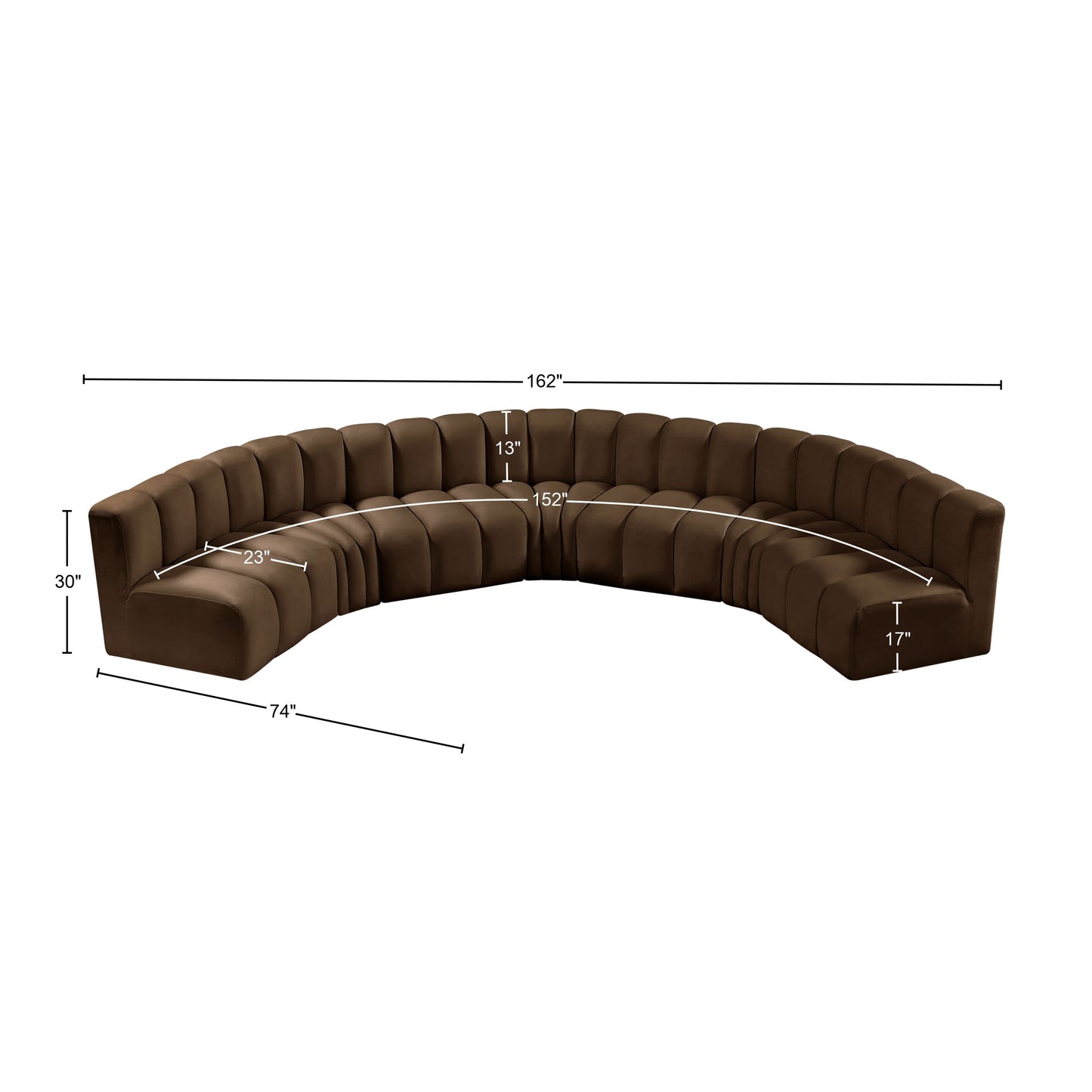 zara brown velvet modular sofa s7b