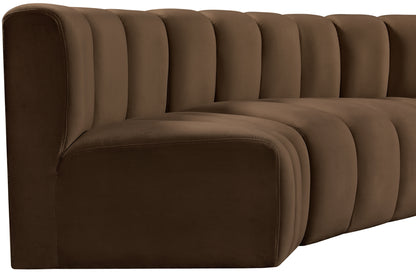 Zara Brown Velvet Modular Sofa S7B