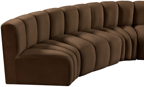 Briar Brown 162 Velvet Upholstered Modular Sectional, 7-Piece