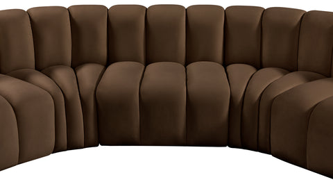 Briar Brown 162 Velvet Upholstered Modular Sectional, 7-Piece