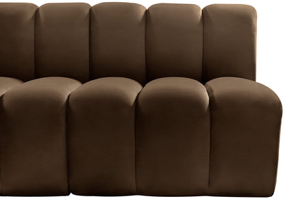 Zara Brown Velvet Modular Sofa S7B