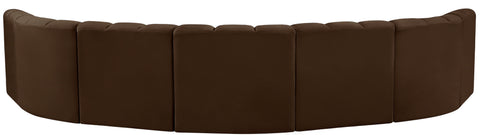 Briar Brown 162 Velvet Upholstered Modular Sectional, 7-Piece