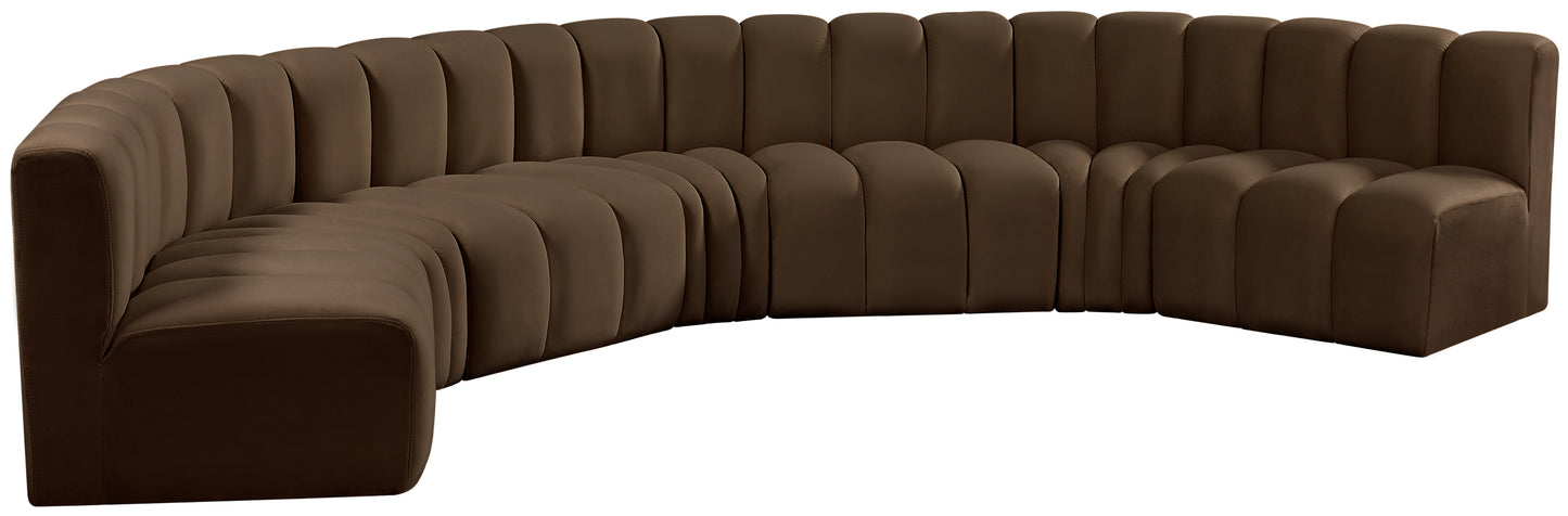 zara brown velvet modular sofa s7b