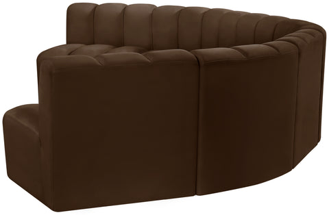 Briar Brown 162 Velvet Upholstered Modular Sectional, 7-Piece