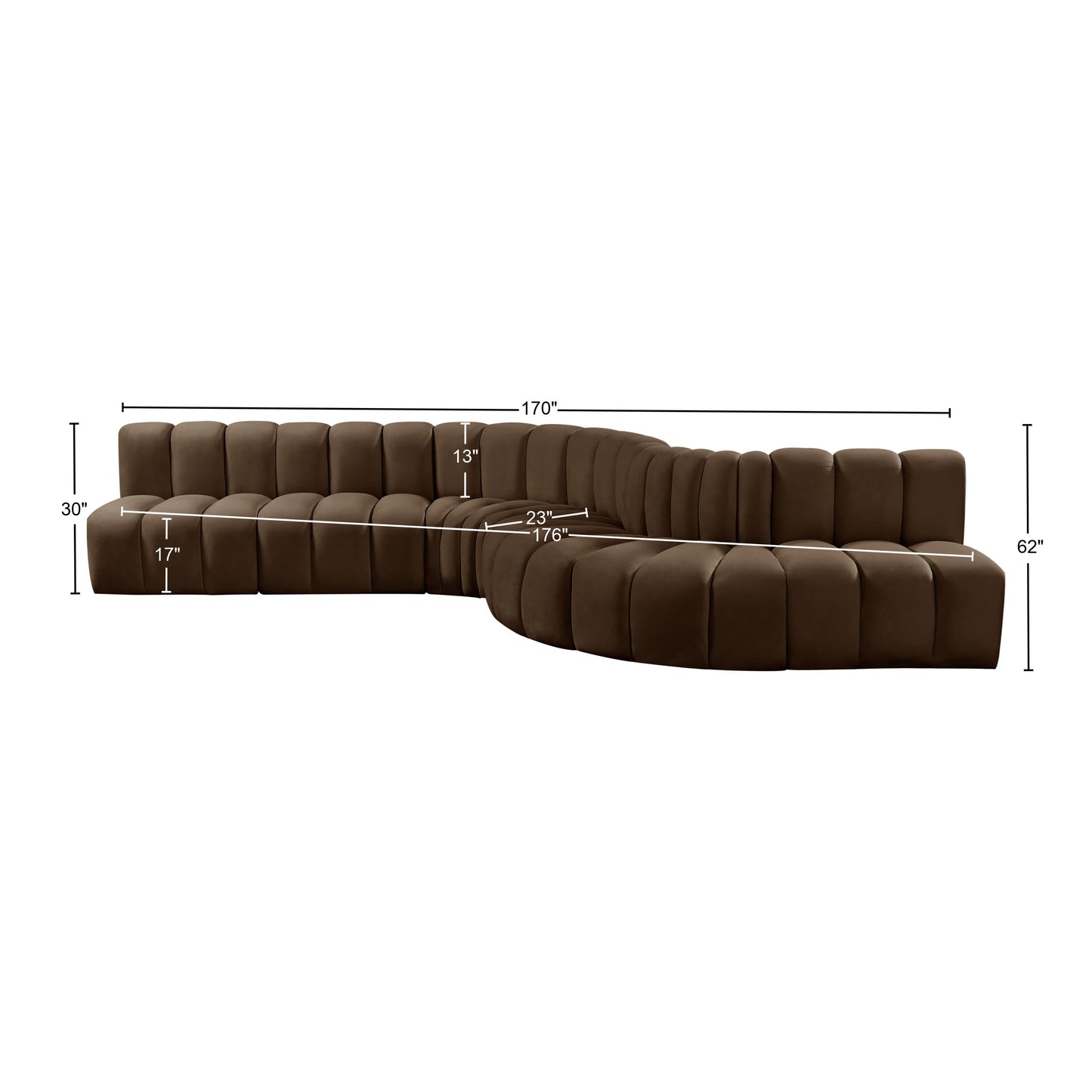 zara brown velvet modular sofa s7c