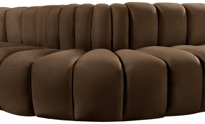 Zara Brown Velvet Modular Sofa S7C