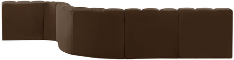 Briar Brown 170 Velvet Upholstered Modular Sectional, 7-Piece