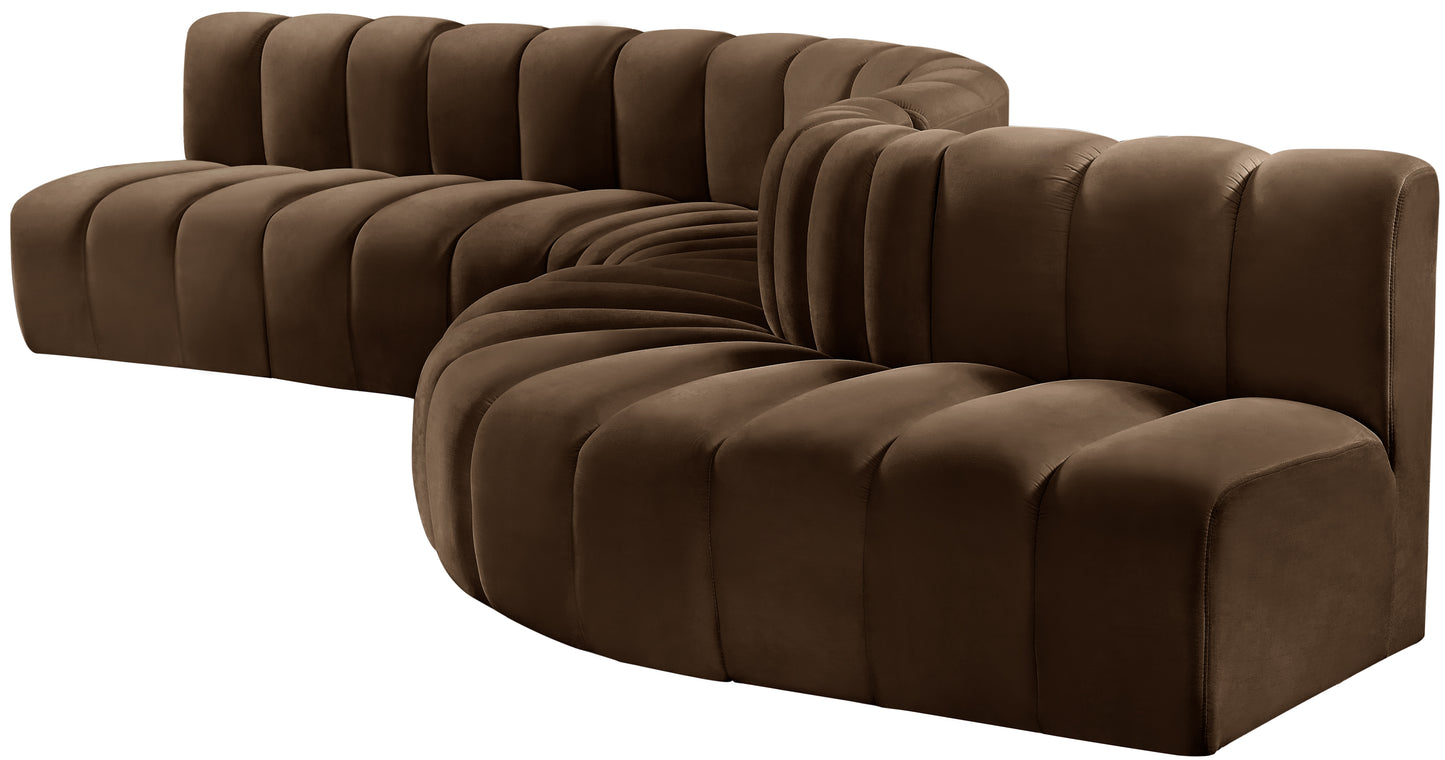 zara brown velvet modular sofa s7c