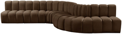 Zara Brown Velvet Modular Sofa S7C