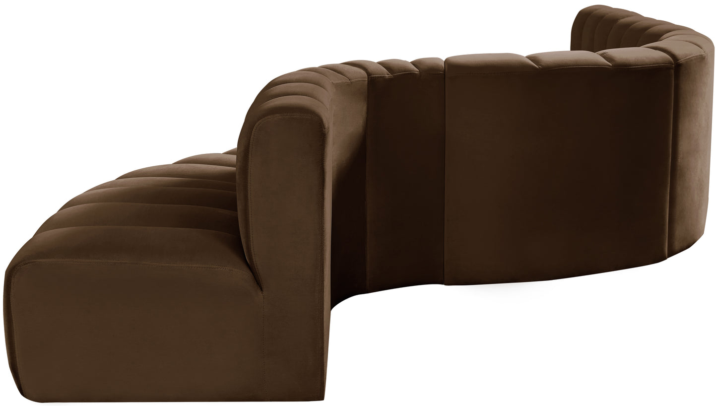 zara brown velvet modular sofa s7c