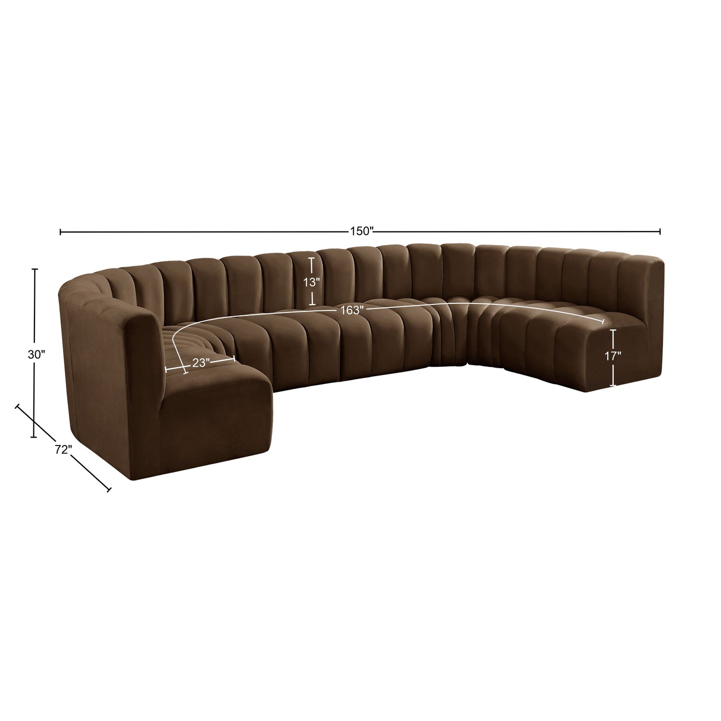 zara brown velvet modular sofa s8a