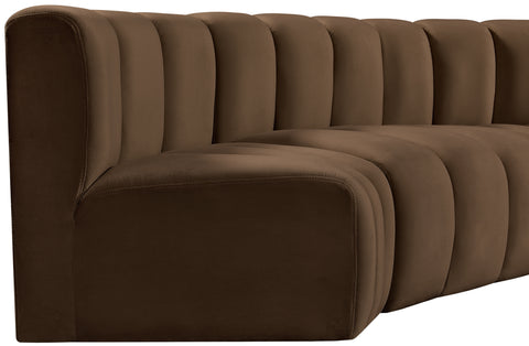 Briar Brown 150 Velvet Upholstered Modular Sectional, 8-Piece