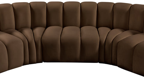 Briar Brown 150 Velvet Upholstered Modular Sectional, 8-Piece
