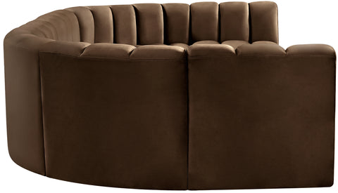Briar Brown 150 Velvet Upholstered Modular Sectional, 8-Piece