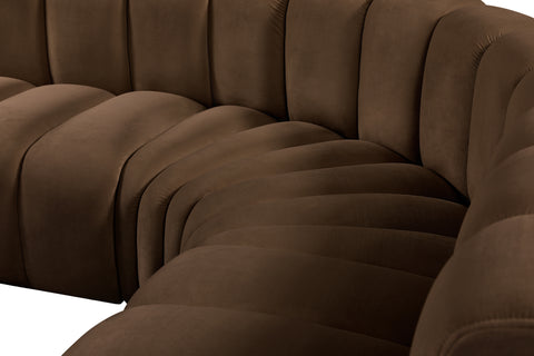 Briar Brown 150 Velvet Upholstered Modular Sectional, 8-Piece