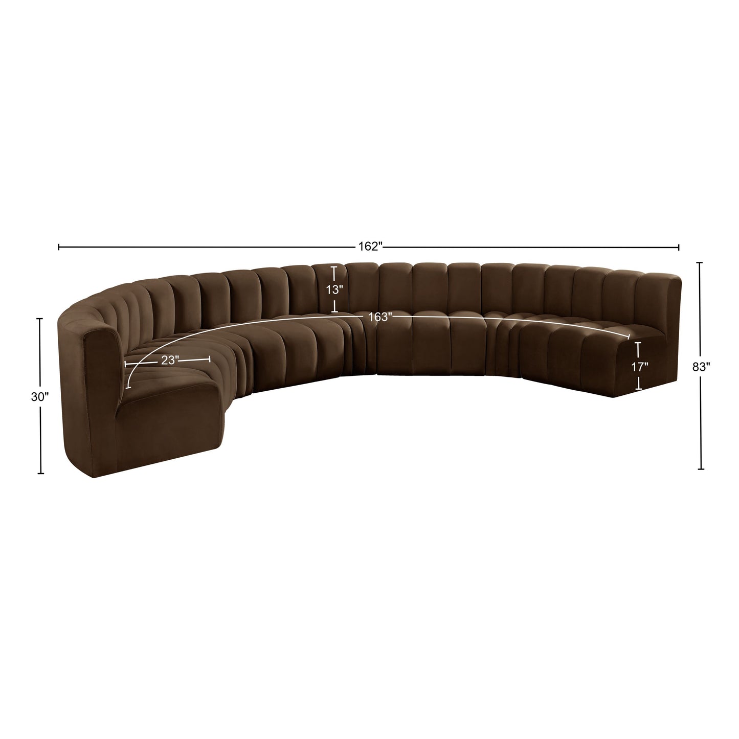 zara brown velvet modular sofa s8b